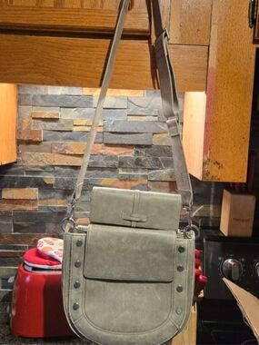 Hammitt Kayce Pewter Handbag With Matching Wallet